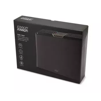 Joseph Joseph Folio Steel 4 griešanas dēļu komplekts ar futrāli, oglekļa melns (60171)