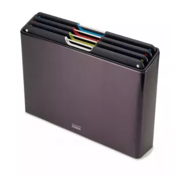 Joseph Joseph Folio Steel 4 griešanas dēļu komplekts ar futrāli, oglekļa melns (60171)