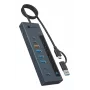RAIDSONIC ICY BOX 9-in-1 centrmezgls ar jaudas piegādi, USB 3.2 Gen 2 Type-C/Type-A resursdators, alumīnijs, zils