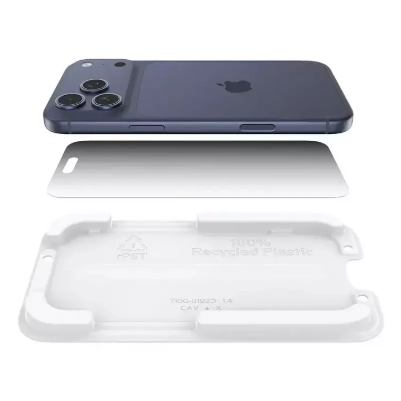 Belkin ScreenForce InvisiGlass ekrāna aizsargs iPhone 17 Pro Max ar privātuma filtru, antibakteriāls un pretkritiena izturīgs