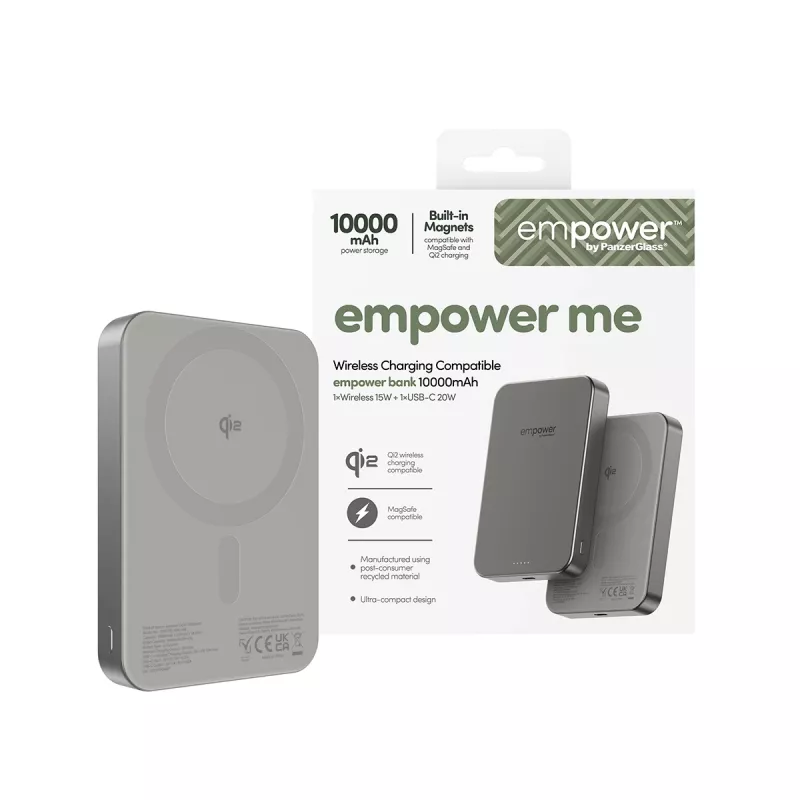 Ārējais akumulators PanzerGlass empower by empower Bank 10000mAh titāna