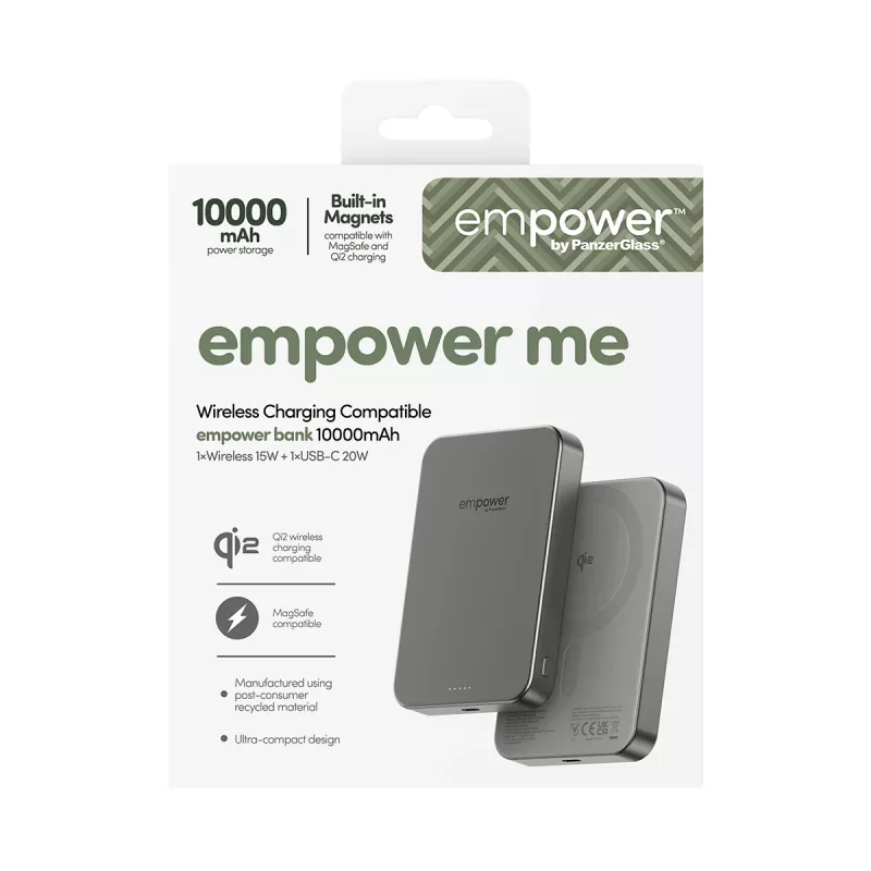 Ārējais akumulators PanzerGlass empower by empower Bank 10000mAh titāna