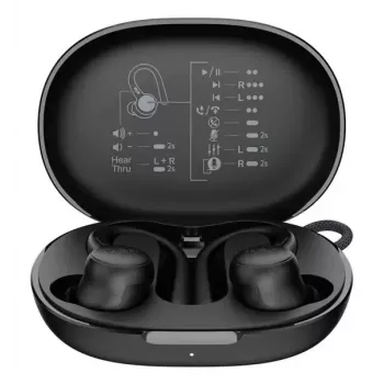 Austiņas Belkin SoundForm ActiveFit vadu un bezvadu Bluetooth melnas