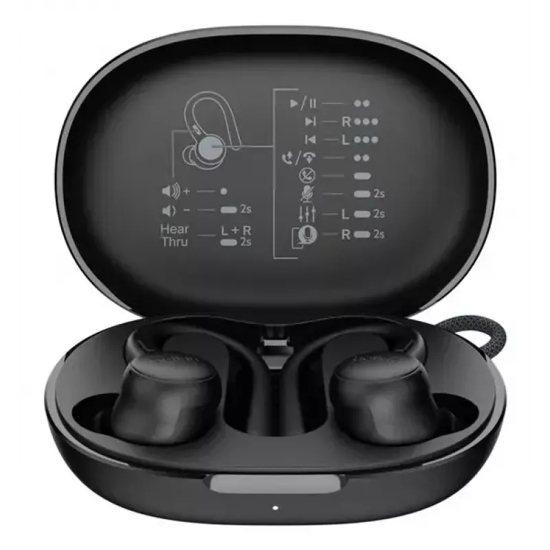 Austiņas Belkin SoundForm ActiveFit vadu un bezvadu Bluetooth melnas