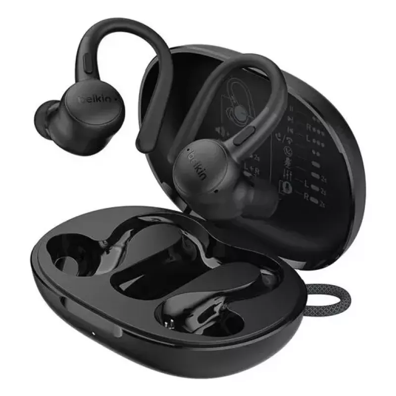 Austiņas Belkin SoundForm ActiveFit vadu un bezvadu Bluetooth melnas