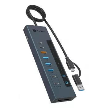 ICY BOX 11-in-1 USB Type-C centrmezgls ar karšu lasītāju un PD
