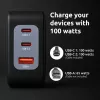 Strāvas adapteris Intenso W100ACC+C520C 100 W ātrā uzlāde GaN melns