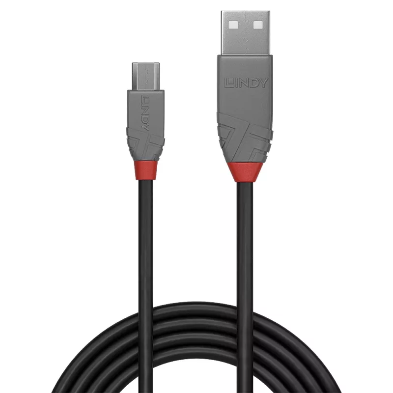 Lindy 2m USB 2.0 Type A uz Micro-B kabelis, Anthra Line