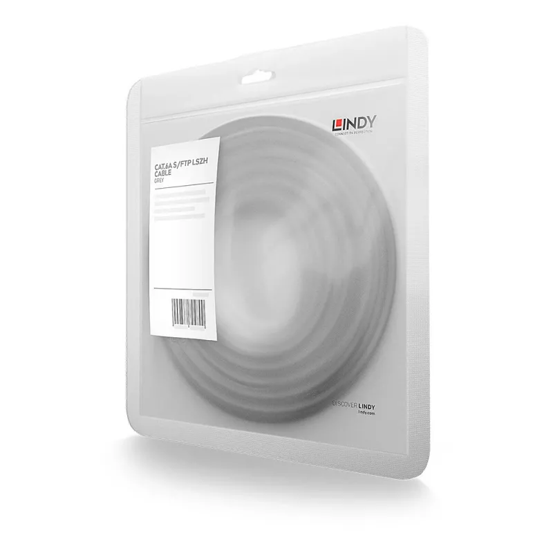 Lindy 1m Cat.6A S/FTP LSZH tīkla kabelis, pelēks