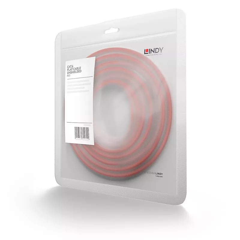 Lindy 47514 tīkla kabelis, sarkans, 5 m, Cat6 U/UTP (UTP)