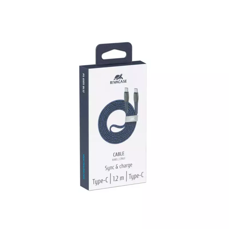 USB kabelis Rivacase PS6105 BL12 USB 2.0 1.2m USB C zils