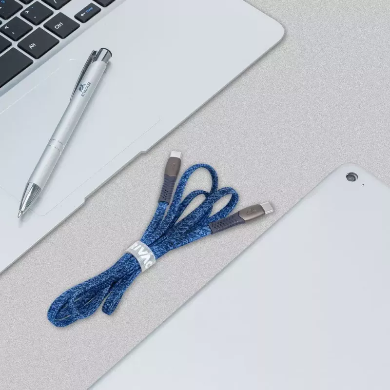 USB kabelis Rivacase PS6105 BL12 USB 2.0 1.2m USB C zils