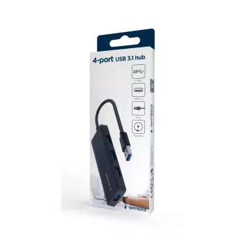 Klēpjdatora dokstacija Gembird UHB-U3P4-03 USB 3.2 Gen 1 Type-A, 5 Gbit/s, melna