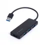 Klēpjdatora dokstacija Gembird UHB-U3P4-03 USB 3.2 Gen 1 Type-A, 5 Gbit/s, melna