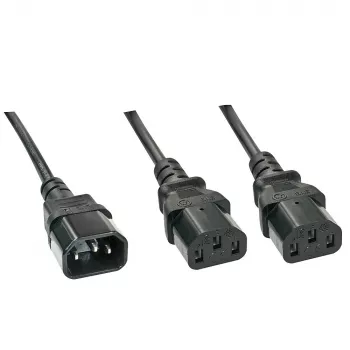Lindy 1 m IEC sadalītāja kabelis IEC C14 uz 2 x IEC C13