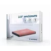 HDD korpuss Gembird EE2-U3S-3-P 2,5 collu SATA diskdziņiem, vienvietīgs, 5 Gb/s, rozā