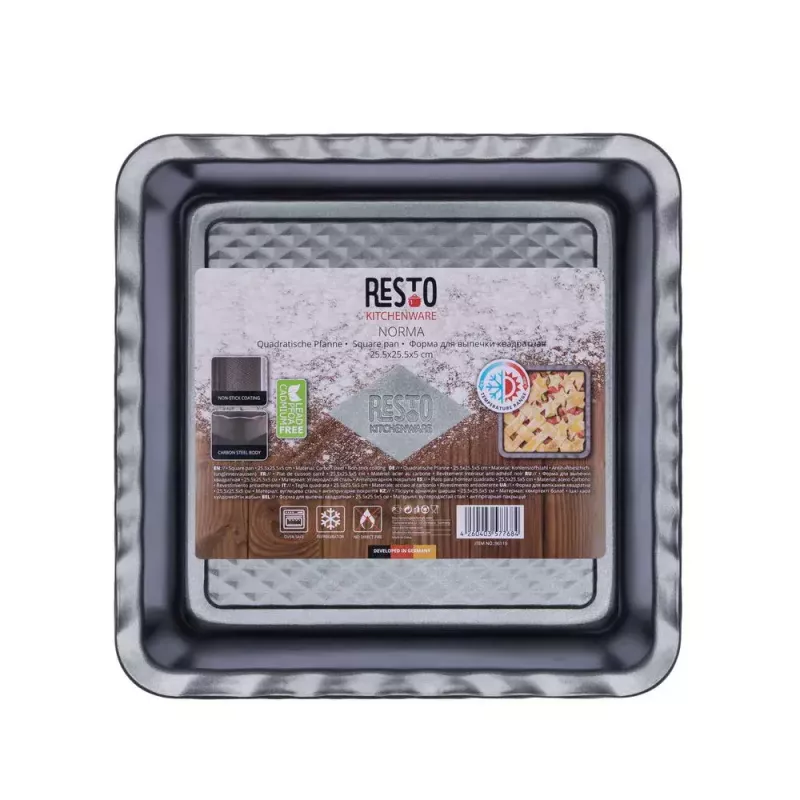 Lazanjas cepšanas trauks Resto Kitchenware 96115 Taisnstūra oglekļa tērauds 255x255x50 mm