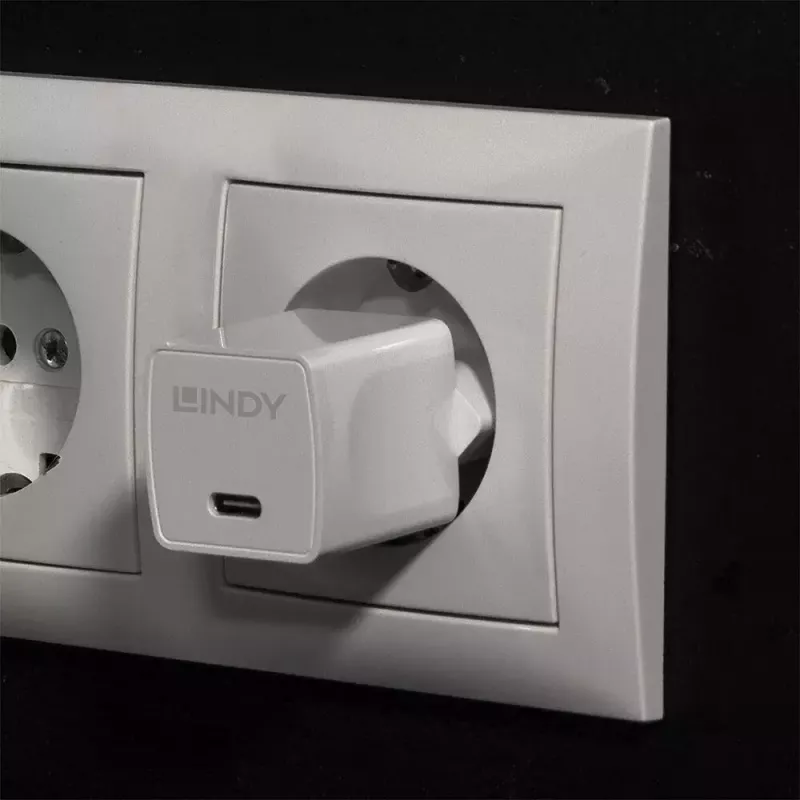 Iekštelpu lādētājs Lindy 73410 Mobilās ierīces lādētājs Viedtālrunis Balts