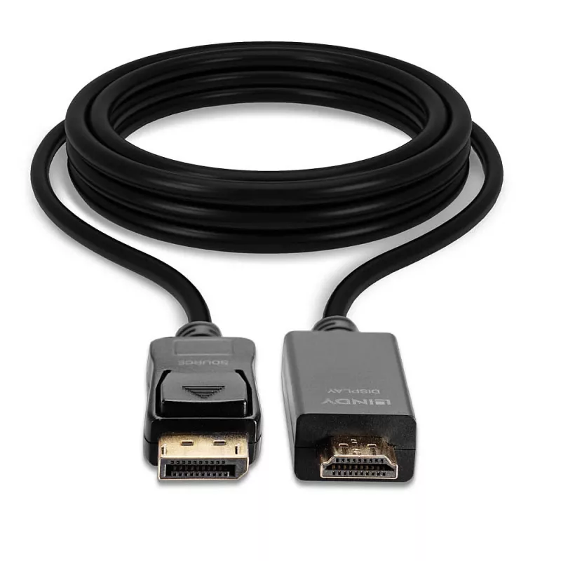 Lindy 1m DisplayPort uz HDMI 10.2G kabelis
