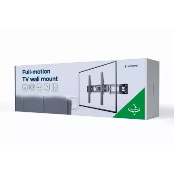 TV sienas stiprinājums Gembird WM-55ST-03 32–55 collu ekrāniem, VESA līdz 400x400, slīpums -18°/5°, pagriešana ±90°, maks. slodze 35 kg, melns