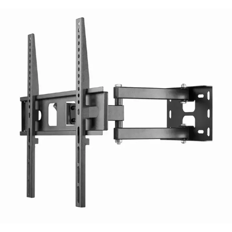 TV sienas stiprinājums Gembird WM-55ST-03 32–55 collu ekrāniem, VESA līdz 400x400, slīpums -18°/5°, pagriešana ±90°, maks. slodze 35 kg, melns