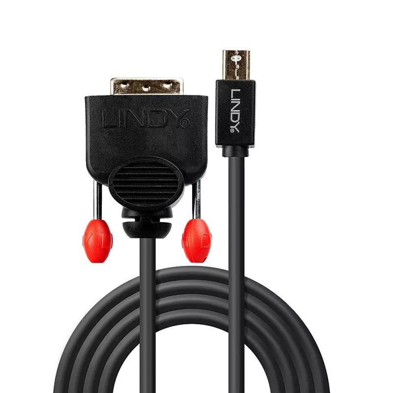 Lindy 3m Mini DisplayPort–DVI kabelis, melns