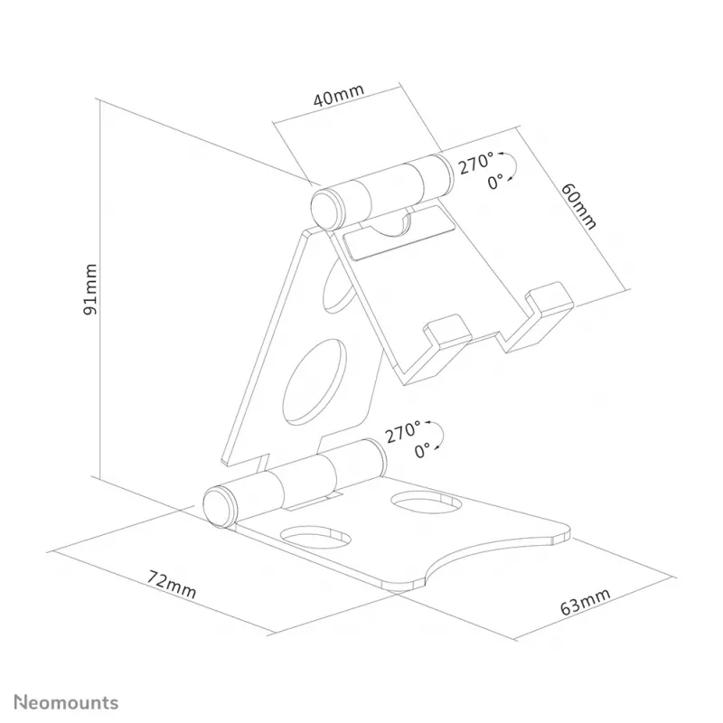 Neomounts DS10-150SL1 telefona statīvs līdz 4,7 collām – salokāms – universāls