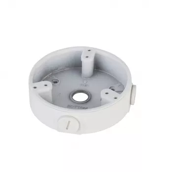 Sadalījuma kārba DAHUA PFA137 drošības kamerām, balta, 1/2 collu vītne, Ø122 mm, augstums 34,2 mm, maksimālā slodze 1 kg