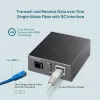 TP-Link 10/100 Mbps RJ45 uz 100 Mbps vienmoda SC WDM divvirzienu optisko signālu pārveidotājs