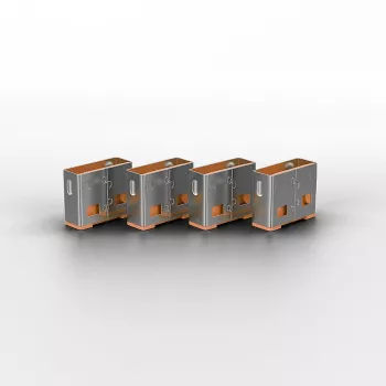 Lindy USB Port Blocker (bez atslēgas) - Iepakojumā 10 gab., krāsu kods: oranža
