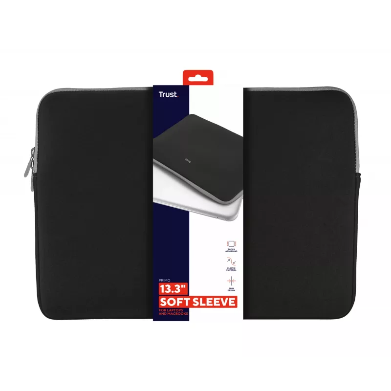 Trust 21251 portatīvā datora futrālis 33.8 cm (13.3 collu) Uzmavas futrālis Melns