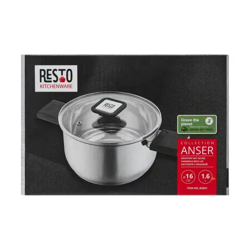 Kitchenware Resto Anser 1,6 L apaļš melns nerūsējošais tērauds