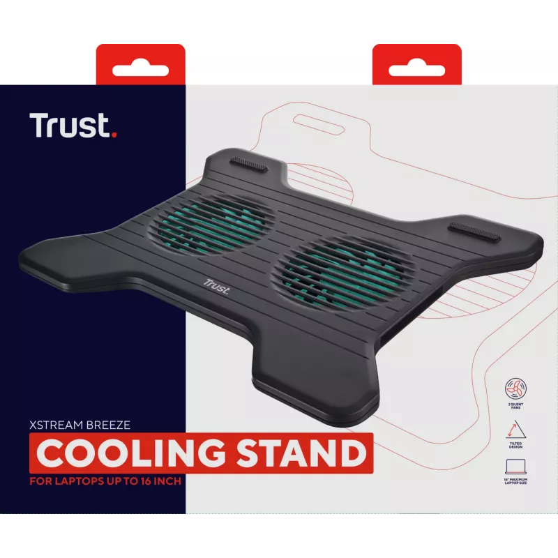 Trust Breeze klēpjdatora dzesēšanas paliktnis 40,6 cm (16 collas)