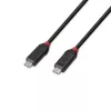 Lindy 1m USB4 240W Type C kabelis, Melns Line, 1 m, USB C, USB C, USB4 Gen 3x2, 40 Gbit/s, Melns