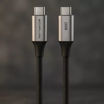 USB-C uz USB-C kabelis EcoFlow EFA-240W-C-C-CABLE-EU, 240W, neilona pinums