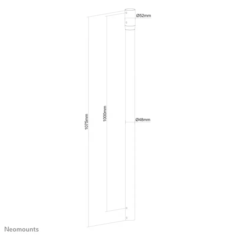 Neomounts NS-EP100Melns pagarinātājs TV griestu stiprinājumam - augstums 107,5 cm