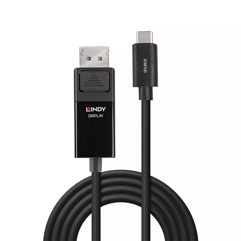 Lindy 2 m USB Type-C uz DP 4K60 adaptera kabelis ar HDR