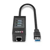 USB centrmezgls un Gigabit Ethernet pārveidotājs Lindy 43176