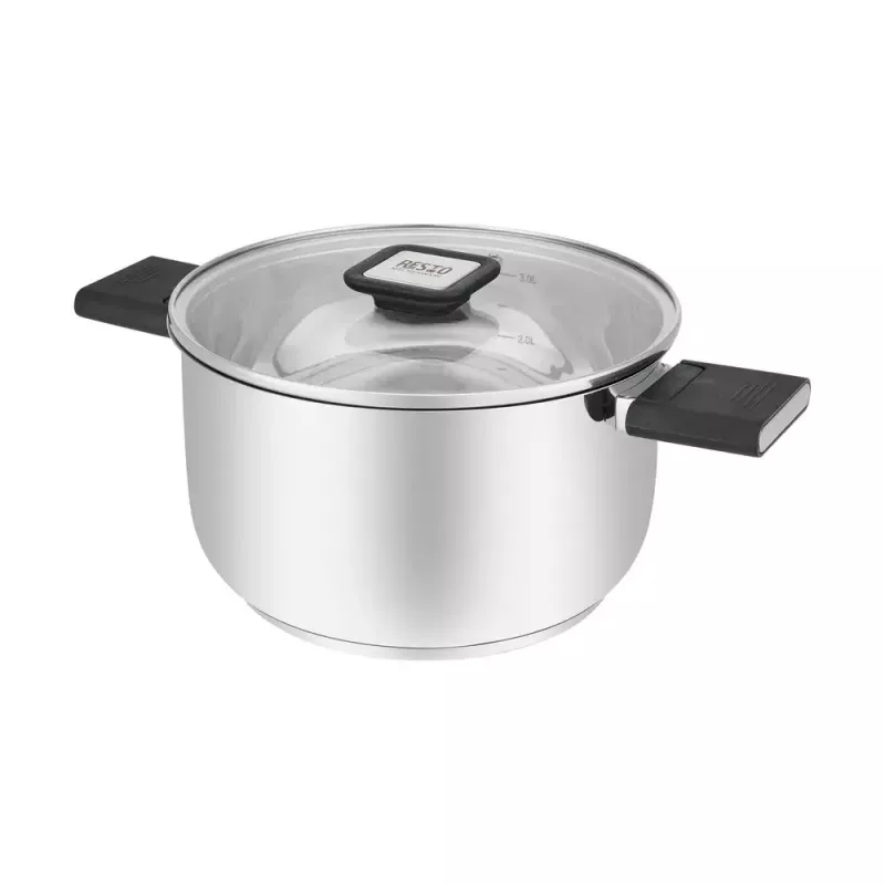 Resto Kitchenware Anser 3,2 l apaļa, melna nerūsējošā tērauda panna