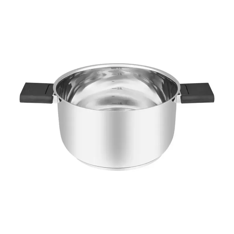 Resto Kitchenware Anser 3,2 l apaļa, melna nerūsējošā tērauda panna