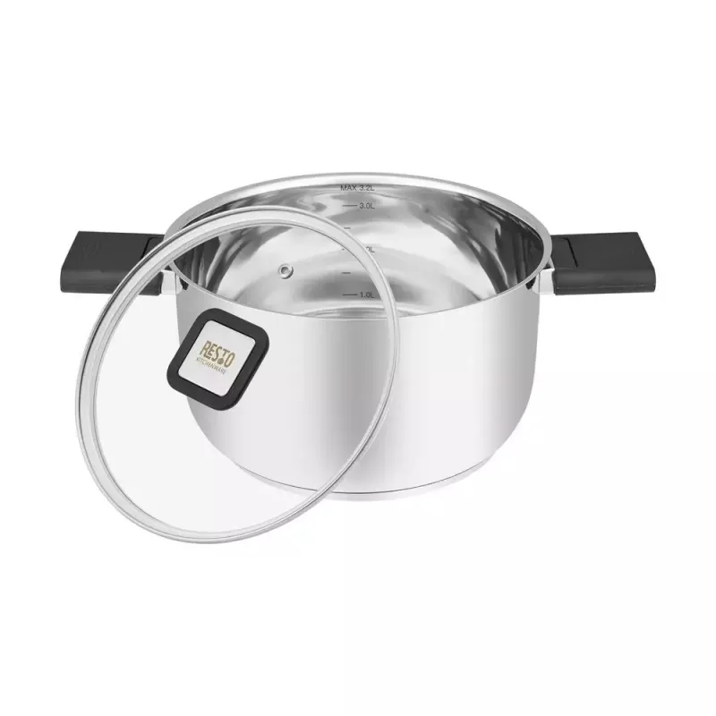 Resto Kitchenware Anser 3,2 l apaļa, melna nerūsējošā tērauda panna