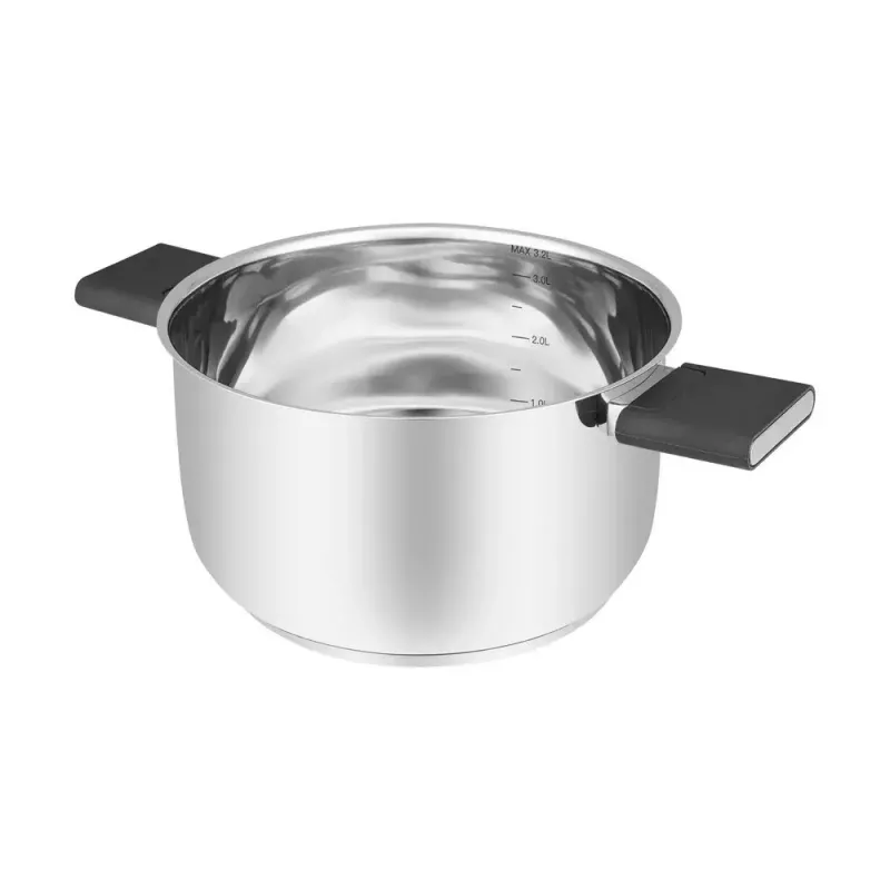 Resto Kitchenware Anser 3,2 l apaļa, melna nerūsējošā tērauda panna