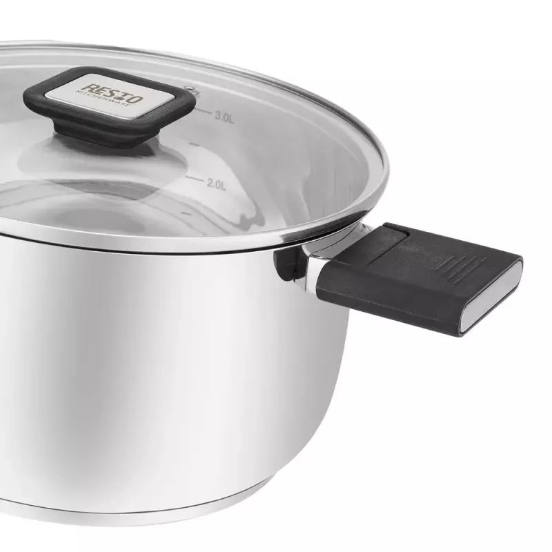 Resto Kitchenware Anser 3,2 l apaļa, melna nerūsējošā tērauda panna
