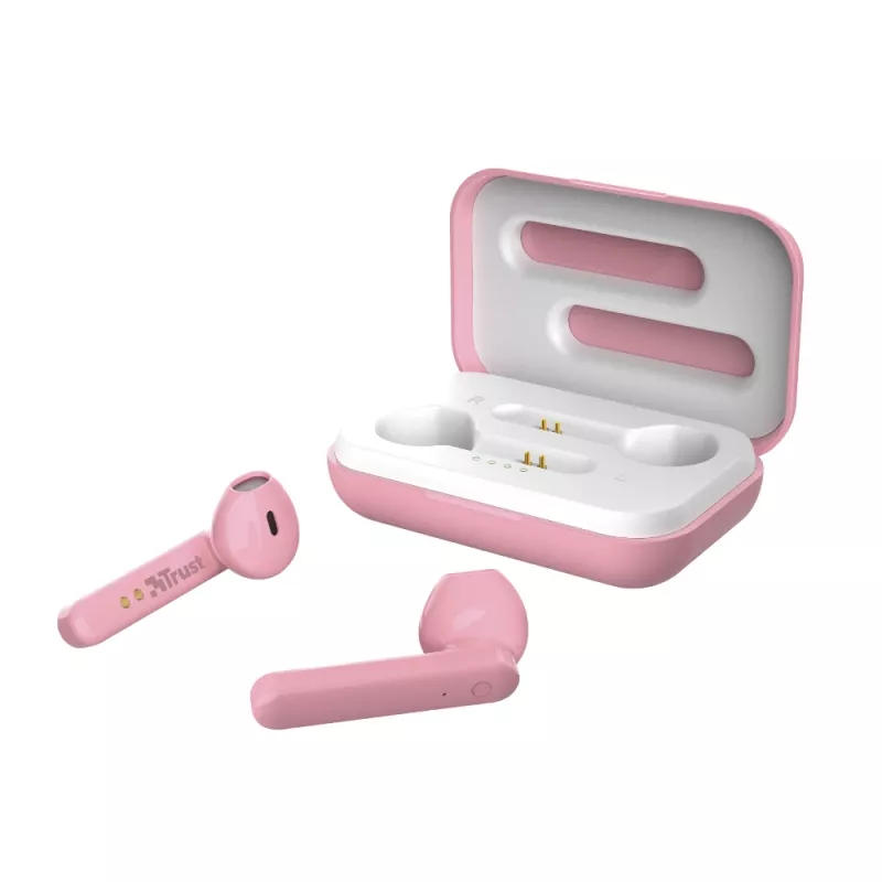 Trust Primo austiņas True Wireless Stereo (TWS) Ievietojamās zvani/mūzika Bluetooth rozā