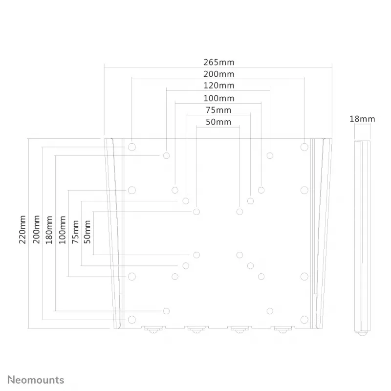 Neomounts FPMA-W110Melns TV sienas stiprinājums 10-40 collas - īpaši plakans