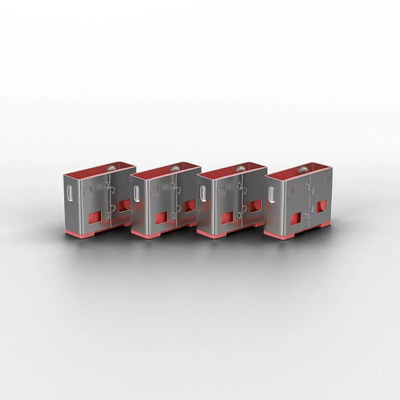 Portu bloķētājs Lindy USB Port Blocker, iepakojumā 4 gab., krāsu kods rozā