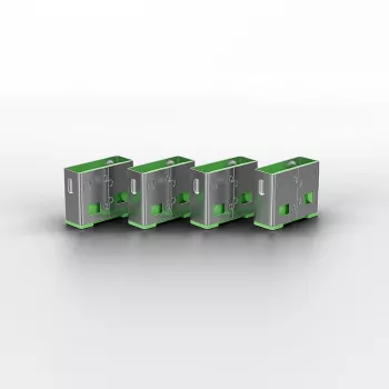 Porta bloķētājs Lindy USB Port Blocker, iepakojumā 4 gab., zaļš