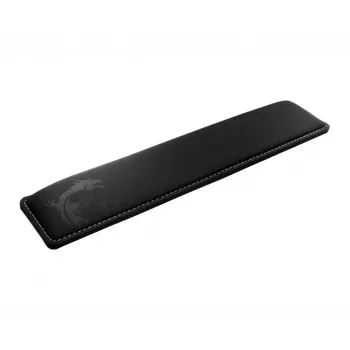MSI VIGOR WR01 tastatūras plaukstu balsts 'Melns ar ikonisku pūķa dizainu, vēsa ar gelu piesūcināta atmiņas putuplasta, neslīdoša gumijas pamatne, slīpa forma, tastatūras papildpiederums VIGOR sērijas tastatūrai, saderīgs ar lielāko daļu spēļu tastatūru'