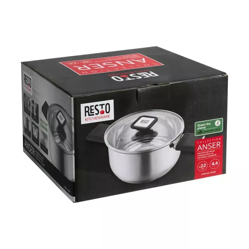 Resto Kitchenware Anser 4,4 L Apaļš melns nerūsējošais tērauds