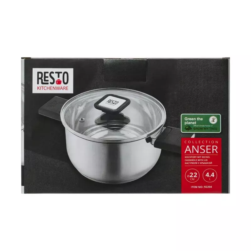 Resto Kitchenware Anser 4,4 L Apaļš melns nerūsējošais tērauds